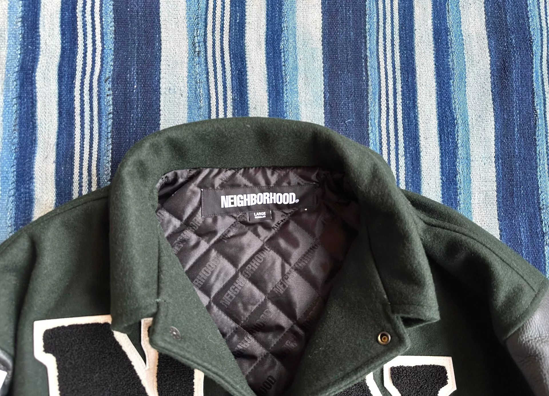 Neighborhood neighborhood wool leather sleeve stadium jacket Size US L / EU 52-54 / 3 - 6 Thumbnail
