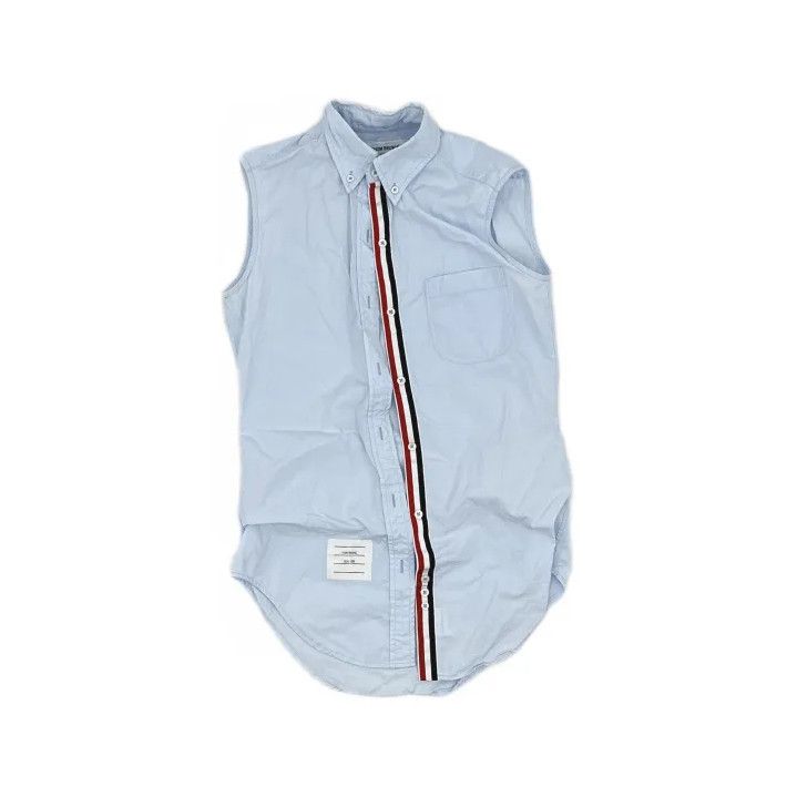 Thom Browne Thom Browne Casual Sleeveless Shirt in Blue Size US S / EU 44-46 / 1 - 2 Thumbnail