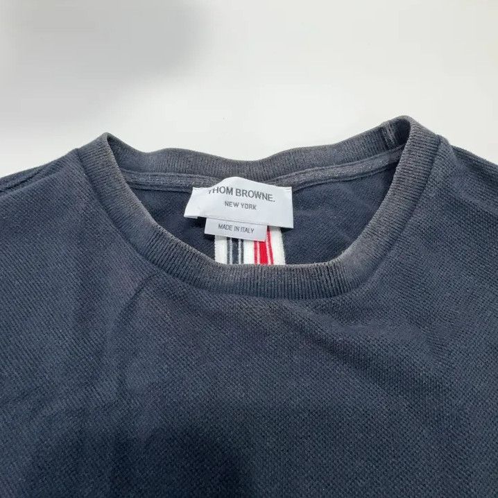 Thom Browne Thom Browne Navy Stripe Cotton Crew Neck T-Shirt Size US M / EU 48-50 / 2 - 9 Thumbnail