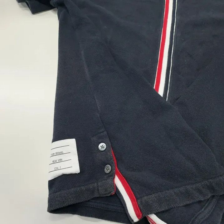 Thom Browne Thom Browne Navy Stripe Cotton Crew Neck T-Shirt Size US M / EU 48-50 / 2 - 16 Thumbnail
