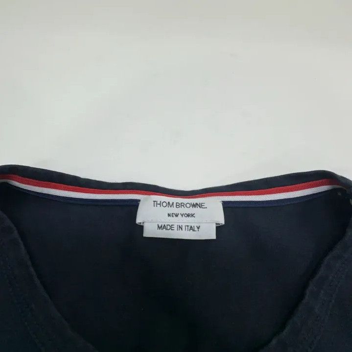 Thom Browne Thom Browne Navy Tricolour Pocket T-Shirt Size US S / EU 44-46 / 1 - 8 Thumbnail