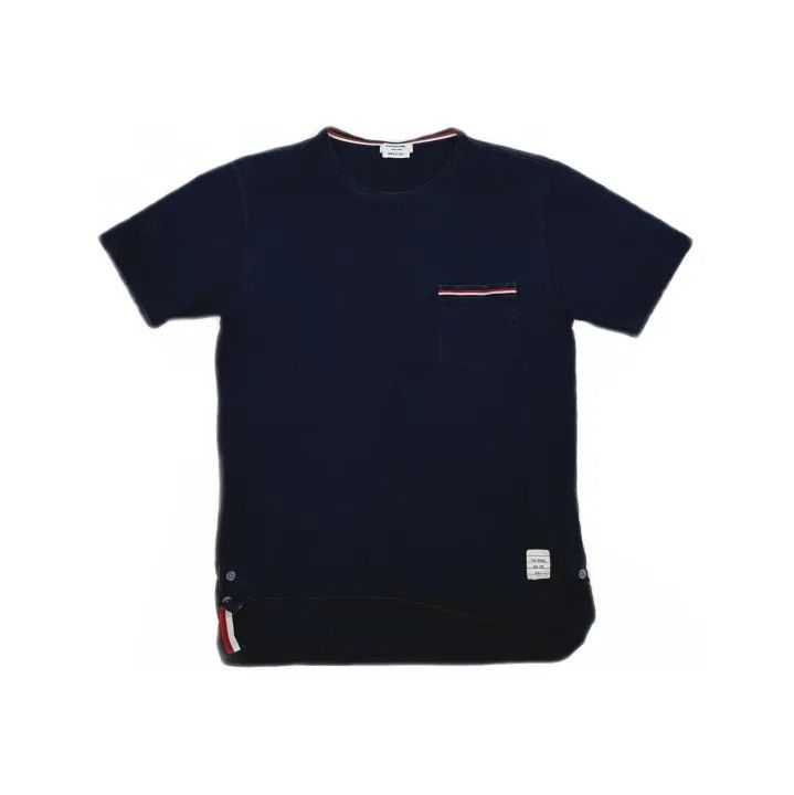 Thom Browne Thom Browne Navy Tricolour Pocket T-Shirt Size US S / EU 44-46 / 1 - 2 Thumbnail