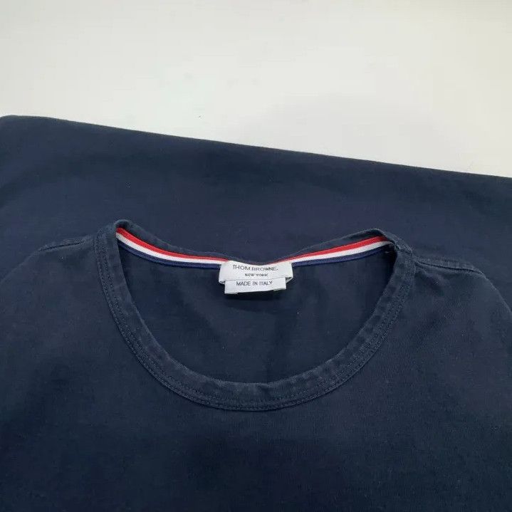 Thom Browne Thom Browne Navy Tricolour Pocket T-Shirt Size US S / EU 44-46 / 1 - 17 Thumbnail