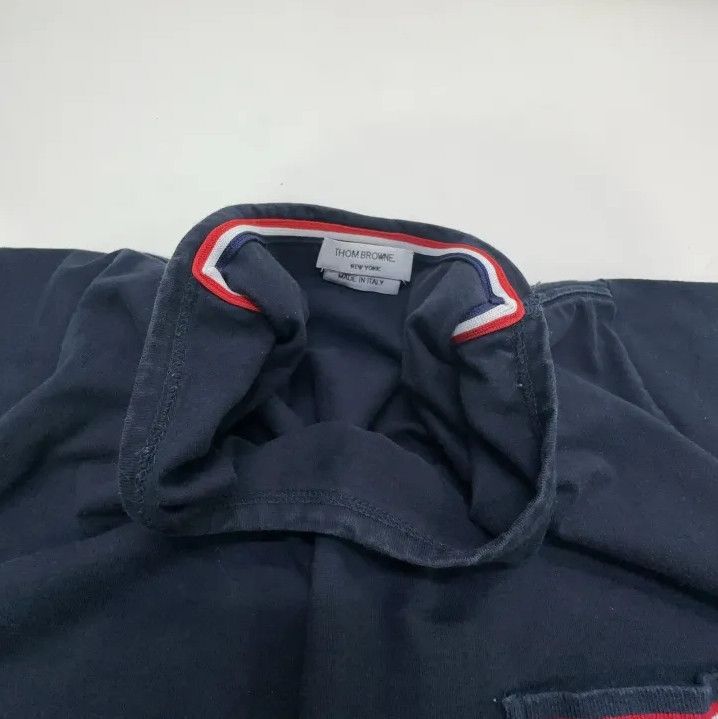 Thom Browne Thom Browne Navy Tricolour Pocket T-Shirt Size US S / EU 44-46 / 1 - 9 Thumbnail
