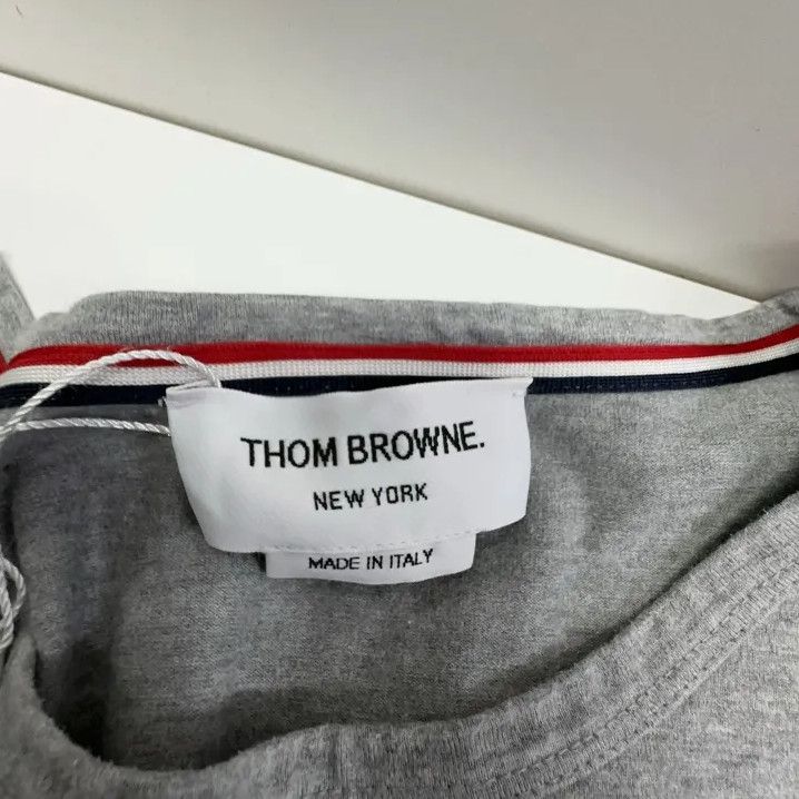 Thom Browne Thom Browne Gray Striped Short Sleeve T-Shirt Size US S / EU 44-46 / 1 - 4 Thumbnail