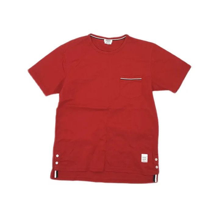 Thom Browne Thom Browne Red Logo Pocket Short Sleeve T-Shirt Size US S / EU 44-46 / 1 - 2 Thumbnail