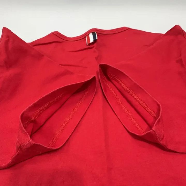 Thom Browne Thom Browne Red Logo Pocket Short Sleeve T-Shirt Size US S / EU 44-46 / 1 - 14 Thumbnail