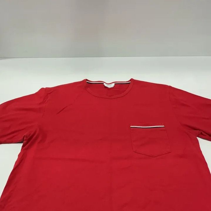 Thom Browne Thom Browne Red Logo Pocket Short Sleeve T-Shirt Size US S / EU 44-46 / 1 - 8 Thumbnail