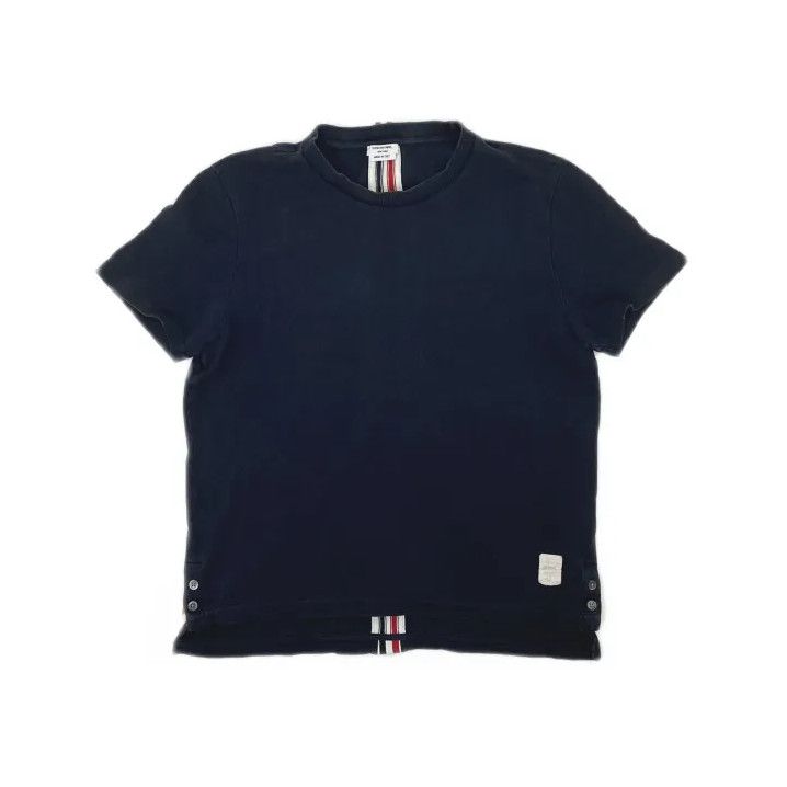 Thom Browne Thom Browne Navy Striped Cotton T-Shirt for Men Size US S / EU 44-46 / 1 - 2 Thumbnail