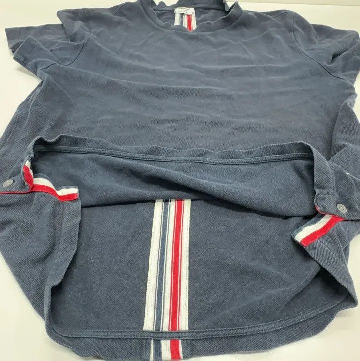 Thom Browne Thom Browne Navy Striped Cotton T-Shirt for Men Size US S / EU 44-46 / 1 - 11 Thumbnail
