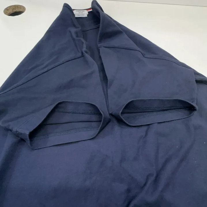 Thom Browne Thom Browne Navy Tricolour Accent Short Sleeve T-Shirt Size US M / EU 48-50 / 2 - 10 Thumbnail