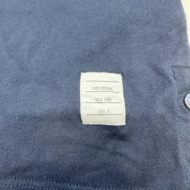 Thom Browne Thom Browne Navy Tricolour Accent Short Sleeve T-Shirt Size US M / EU 48-50 / 2 - 4 Thumbnail