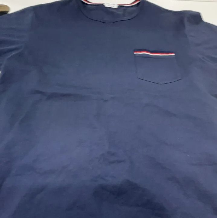 Thom Browne Thom Browne Navy Tricolour Accent Short Sleeve T-Shirt Size US M / EU 48-50 / 2 - 12 Thumbnail