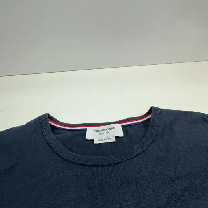 Thom Browne Thom Browne Navy Tricolour Accent Short Sleeve T-Shirt Size US M / EU 48-50 / 2 - 6 Thumbnail