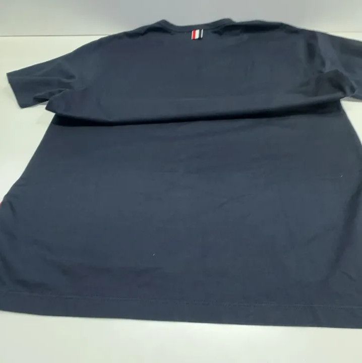 Thom Browne Thom Browne Navy Tricolour Accent Short Sleeve T-Shirt Size US M / EU 48-50 / 2 - 11 Thumbnail