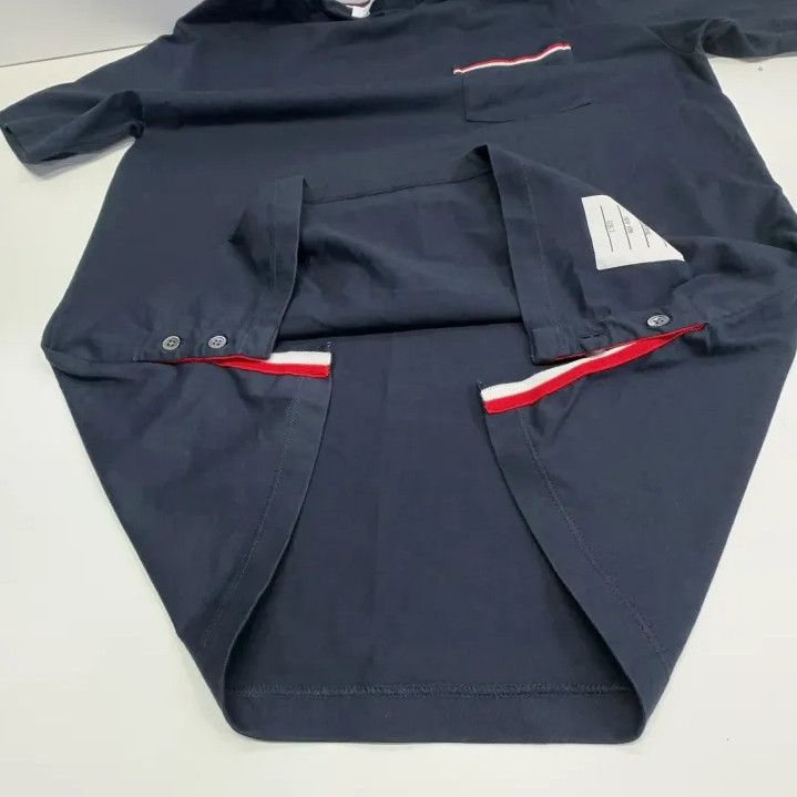 Thom Browne Thom Browne Navy Tricolour Accent Short Sleeve T-Shirt Size US M / EU 48-50 / 2 - 8 Thumbnail
