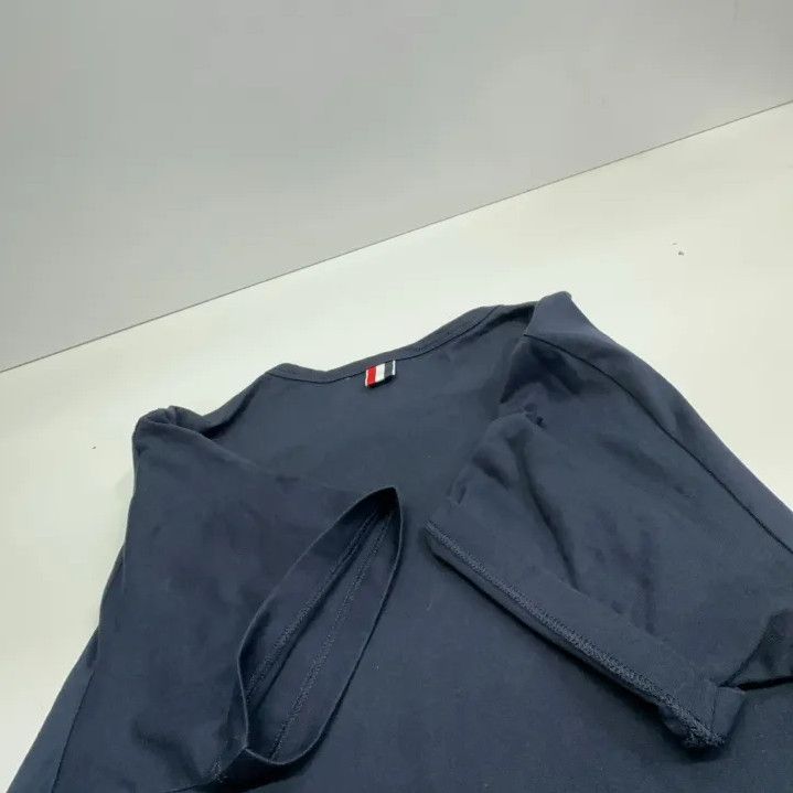 Thom Browne Thom Browne Navy Tricolour Accent Short Sleeve T-Shirt Size US M / EU 48-50 / 2 - 10 Thumbnail