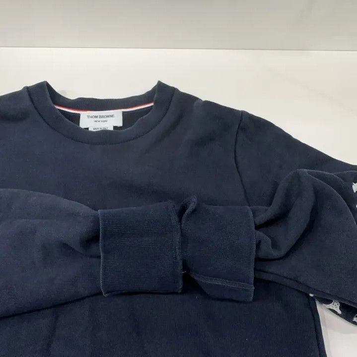 Thom Browne Thom Browne Navy Embroidered Crewneck Sweatshirt Size US M / EU 48-50 / 2 - 13 Thumbnail