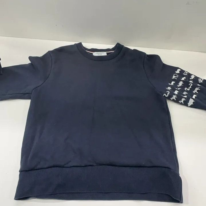 Thom Browne Thom Browne Navy Embroidered Crewneck Sweatshirt Size US M / EU 48-50 / 2 - 10 Thumbnail