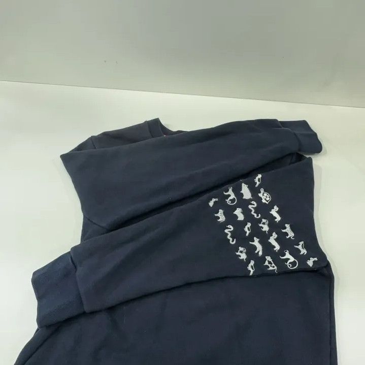 Thom Browne Thom Browne Navy Embroidered Crewneck Sweatshirt Size US M / EU 48-50 / 2 - 12 Thumbnail