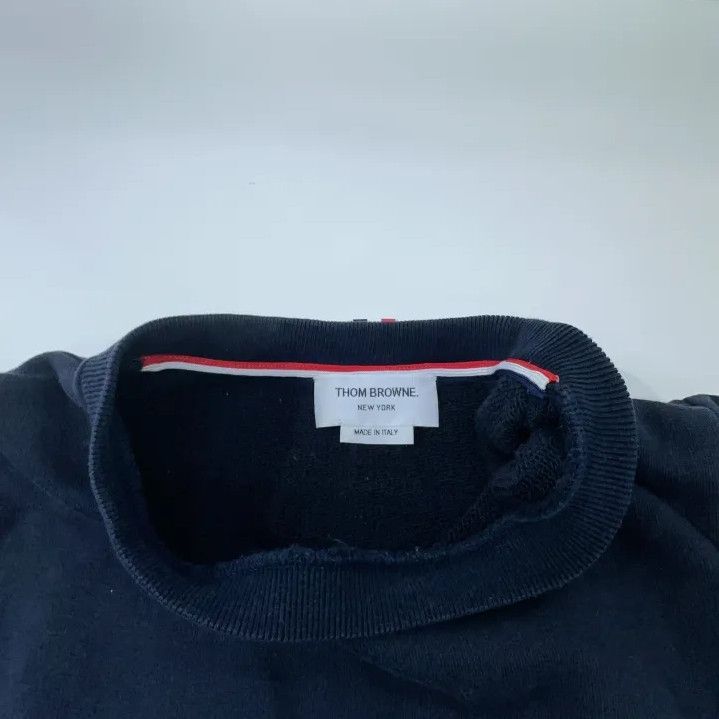 Thom Browne Thom Browne Navy Embroidered Crewneck Sweatshirt Size US M / EU 48-50 / 2 - 9 Thumbnail