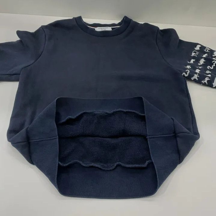 Thom Browne Thom Browne Navy Embroidered Crewneck Sweatshirt Size US M / EU 48-50 / 2 - 11 Thumbnail