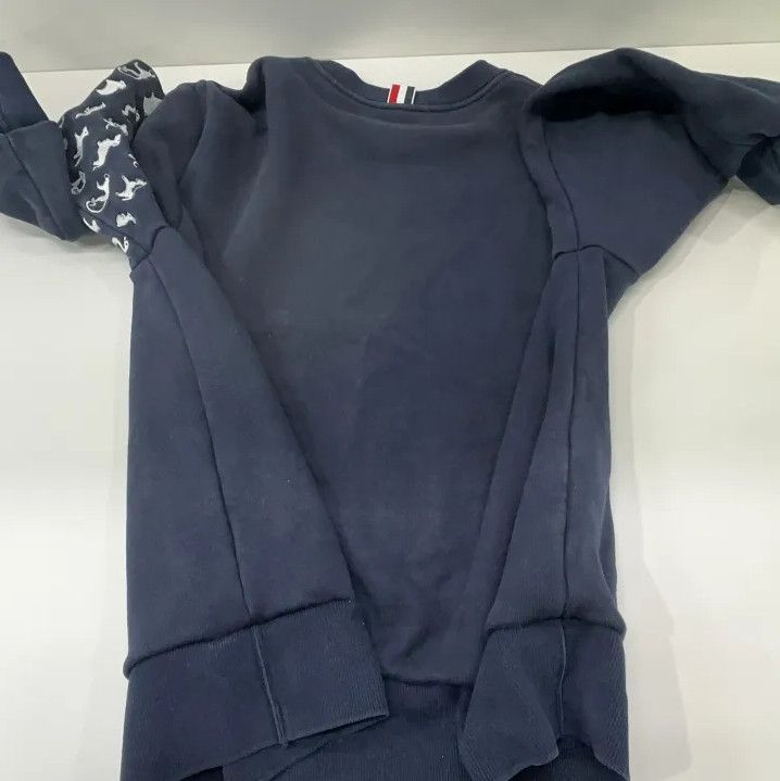Thom Browne Thom Browne Navy Embroidered Crewneck Sweatshirt Size US M / EU 48-50 / 2 - 15 Thumbnail