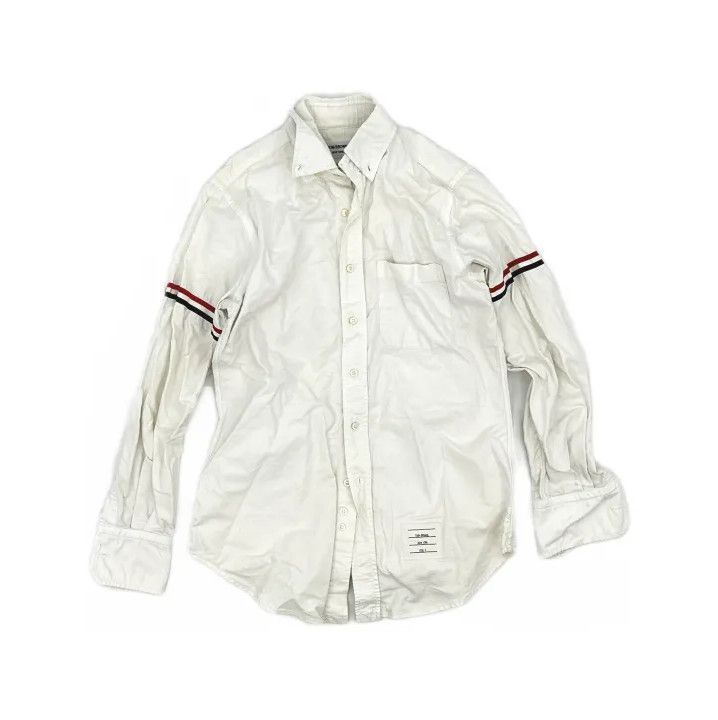 Thom Browne Thom Browne White Long Sleeve Button-Up Shirt Size US M / EU 48-50 / 2 - 2 Thumbnail