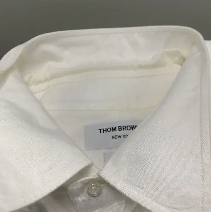 Thom Browne Thom Browne White Casual Short Sleeve Shirt Size US M / EU 48-50 / 2 - 8 Thumbnail