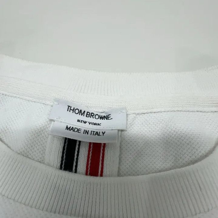 Thom Browne Thom Browne White Stripe Cotton Short Sleeve Tee Size US XL / EU 56 / 4 - 6 Thumbnail