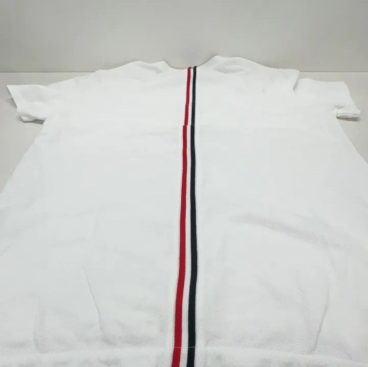 Thom Browne Thom Browne White Stripe Cotton Short Sleeve Tee Size US XL / EU 56 / 4 - 11 Thumbnail