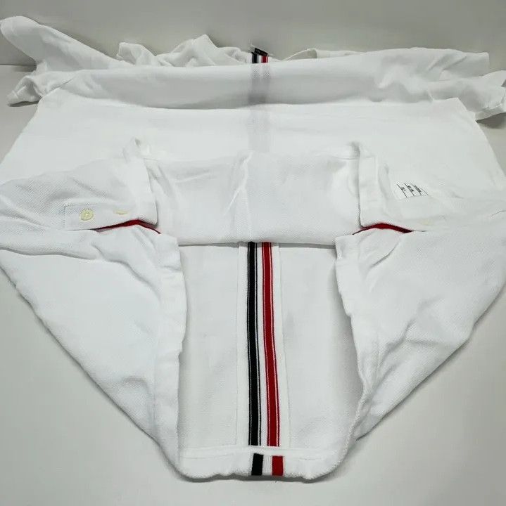 Thom Browne Thom Browne White Stripe Cotton Short Sleeve Tee Size US XL / EU 56 / 4 - 10 Thumbnail