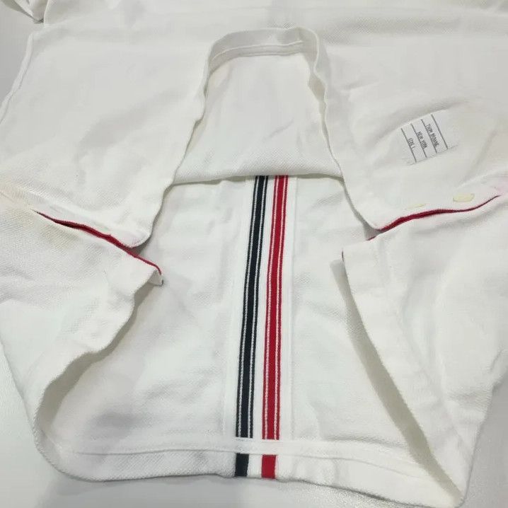 Thom Browne Thom Browne White Striped Cotton Short Sleeve T-Shirt Size US S / EU 44-46 / 1 - 12 Thumbnail