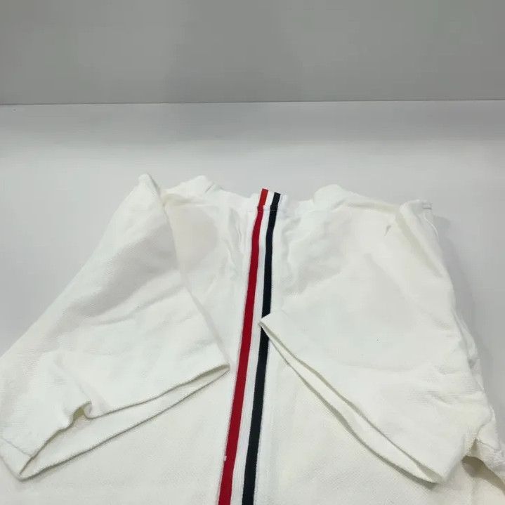 Thom Browne Thom Browne White Striped Cotton Short Sleeve T-Shirt Size US S / EU 44-46 / 1 - 15 Thumbnail