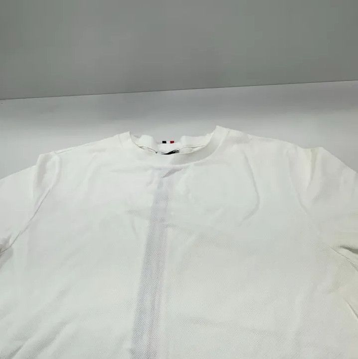 Thom Browne Thom Browne White Striped Cotton Short Sleeve T-Shirt Size US S / EU 44-46 / 1 - 10 Thumbnail