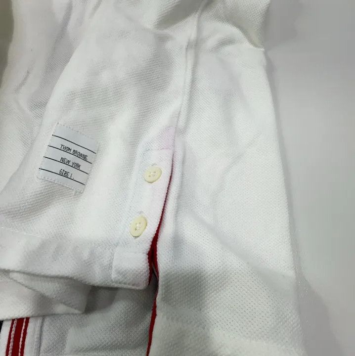 Thom Browne Thom Browne White Striped Cotton Short Sleeve T-Shirt Size US S / EU 44-46 / 1 - 8 Thumbnail