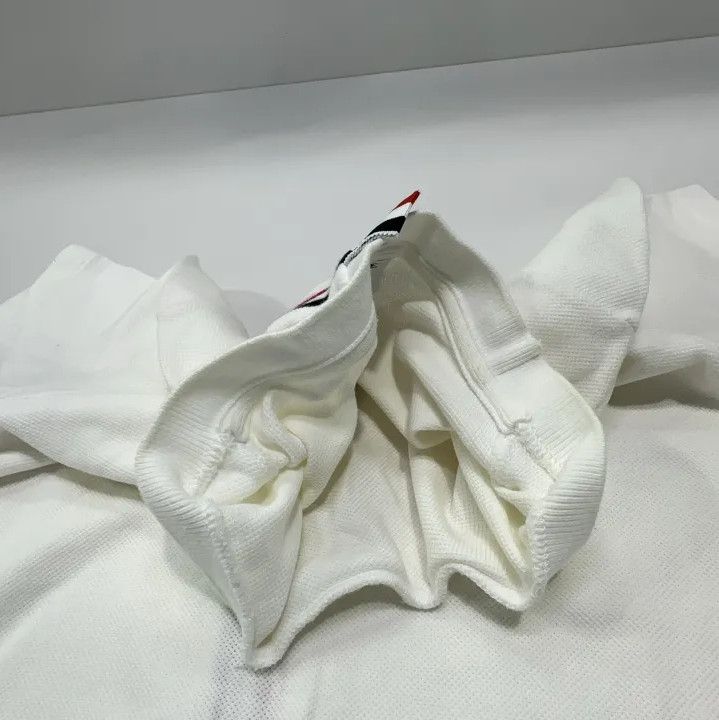 Thom Browne Thom Browne White Striped Cotton Short Sleeve T-Shirt Size US S / EU 44-46 / 1 - 9 Thumbnail