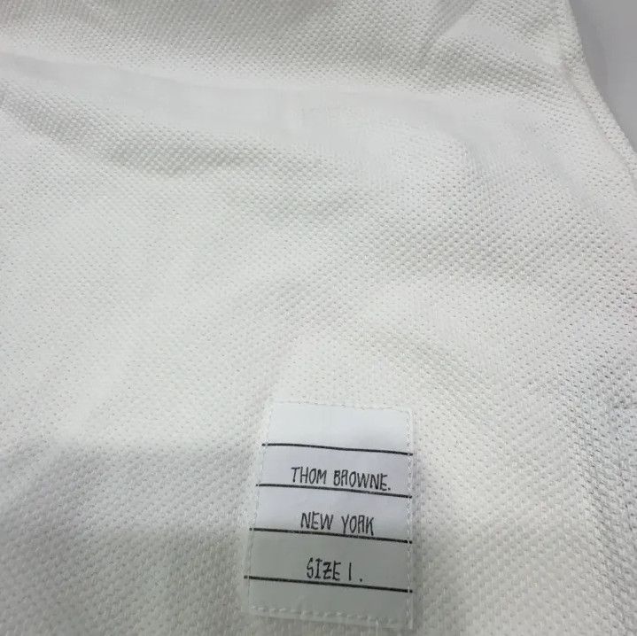 Thom Browne Thom Browne White Striped Cotton Short Sleeve T-Shirt Size US S / EU 44-46 / 1 - 7 Thumbnail