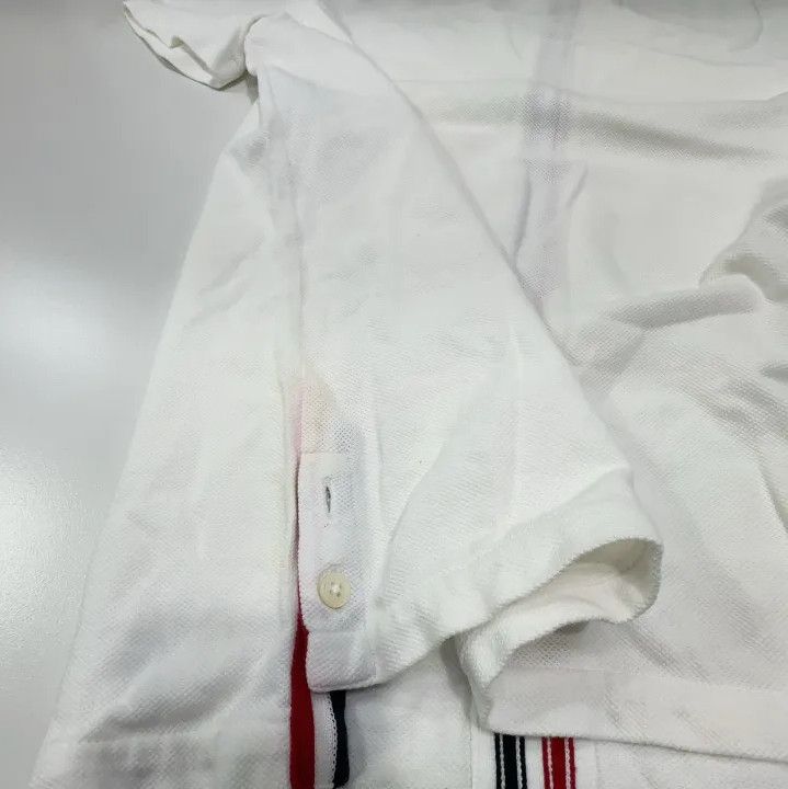 Thom Browne Thom Browne White Striped Cotton Short Sleeve T-Shirt Size US S / EU 44-46 / 1 - 11 Thumbnail