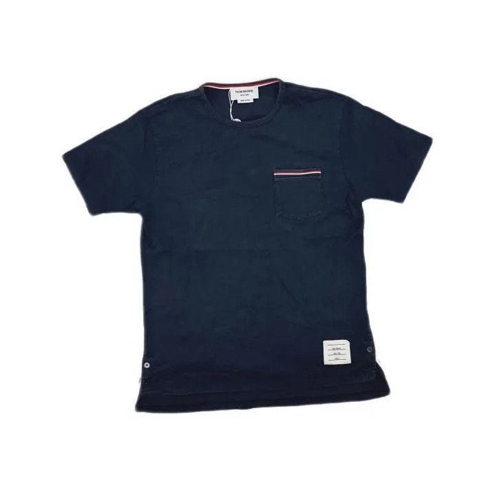 Thom Browne Thom Browne Navy Blue Short Sleeve T-Shirt Size US M / EU 48-50 / 2 - 2 Thumbnail