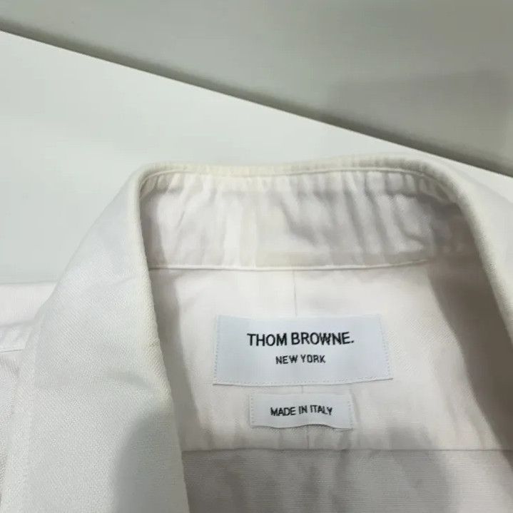 Thom Browne Thom Browne White Long Sleeve Button-Up Shirt Size US S / EU 44-46 / 1 - 5 Thumbnail