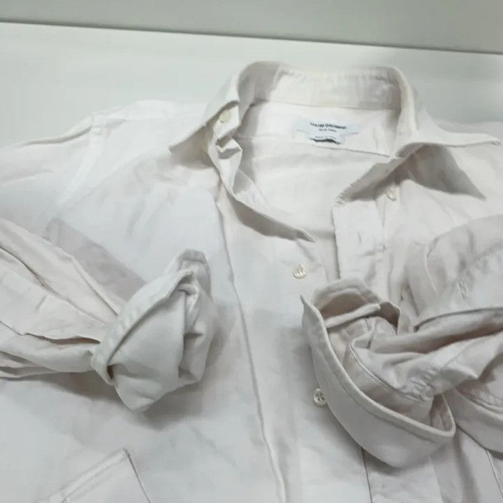 Thom Browne Thom Browne White Long Sleeve Button-Up Shirt Size US S / EU 44-46 / 1 - 11 Thumbnail