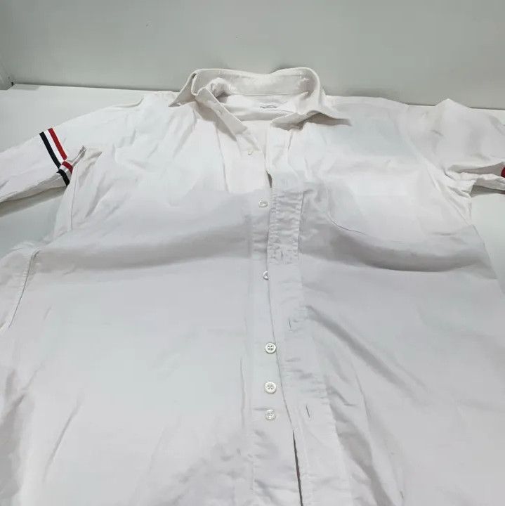 Thom Browne Thom Browne White Long Sleeve Button-Up Shirt Size US S / EU 44-46 / 1 - 9 Thumbnail