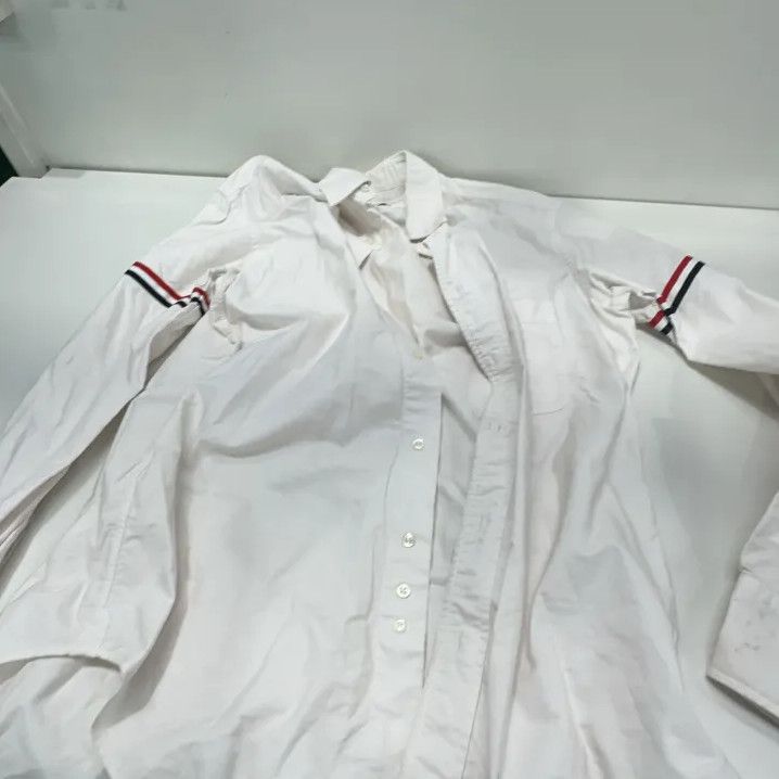 Thom Browne Thom Browne White Long Sleeve Button-Up Shirt Size US S / EU 44-46 / 1 - 6 Thumbnail