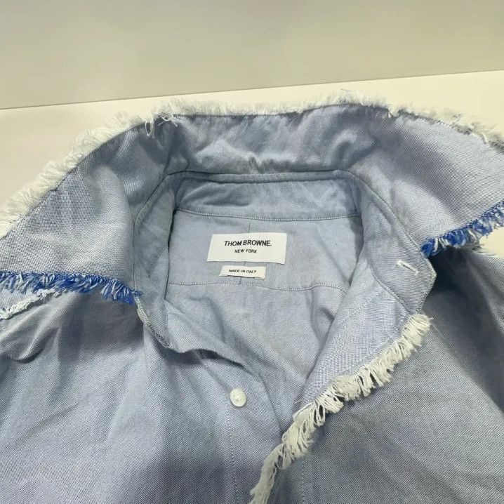 Thom Browne Thom Browne Blue Long Sleeve Cotton Shirt Size US M / EU 48-50 / 2 - 7 Thumbnail