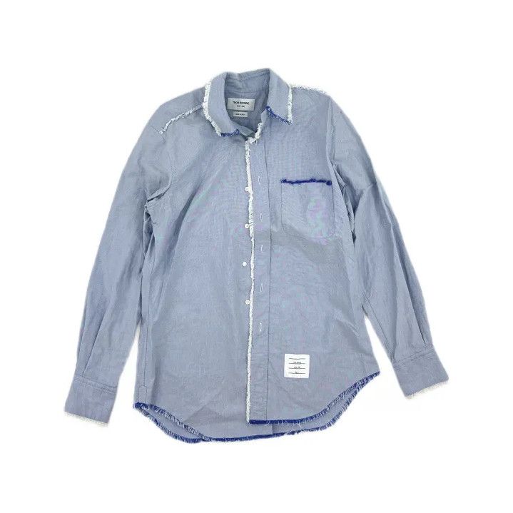 Thom Browne Thom Browne Blue Long Sleeve Cotton Shirt Size US M / EU 48-50 / 2 - 2 Thumbnail
