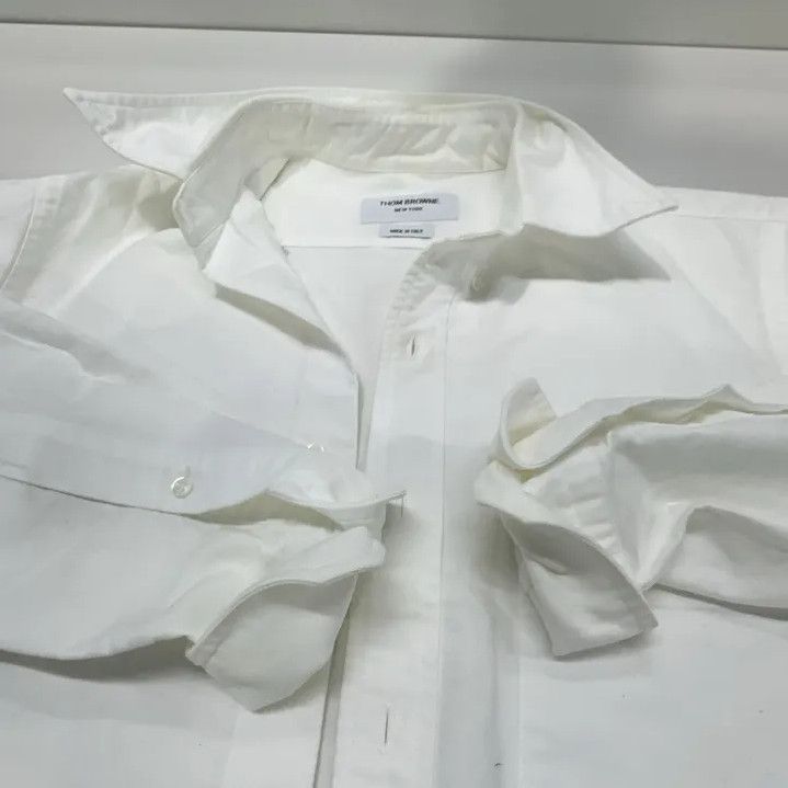 Thom Browne Thom Browne White Long Sleeve Button-Up Shirt Size US S / EU 44-46 / 1 - 9 Thumbnail