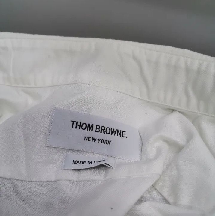 Thom Browne Thom Browne White Striped Long Sleeve Shirt Size US S / EU 44-46 / 1 - 3 Thumbnail