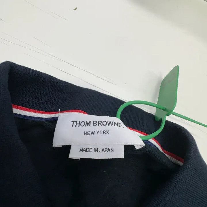 Thom Browne Thom Browne Navy Blue Striped Short Sleeve Polo Size US S / EU 44-46 / 1 - 2 Thumbnail