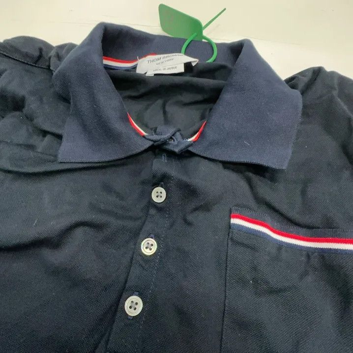 Thom Browne Thom Browne Navy Blue Striped Short Sleeve Polo Size US S / EU 44-46 / 1 - 5 Thumbnail